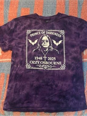 Ozzy Osbourne Prince of Darkness Tshirt Rock Tribute XL Purple Tie Dye NWOT